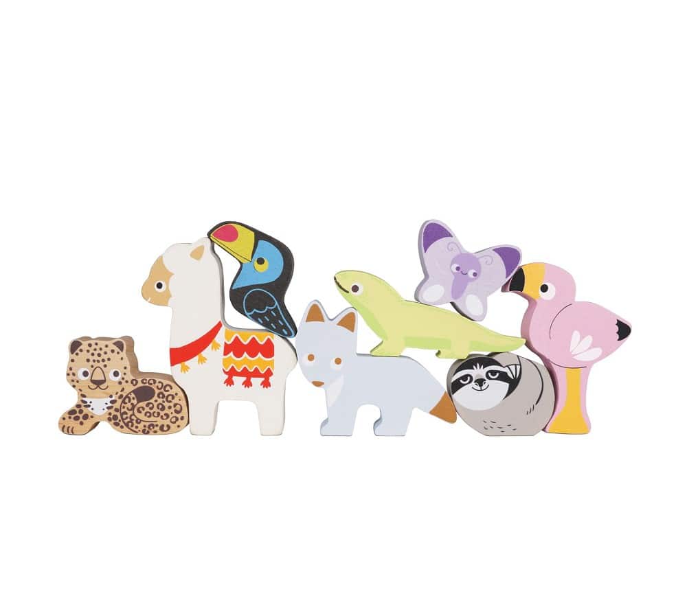 Stablesett med dyr fra Andesfjellene med oppbevaringspose