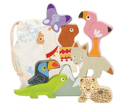 Stablesett med dyr fra Andesfjellene med oppbevaringspose